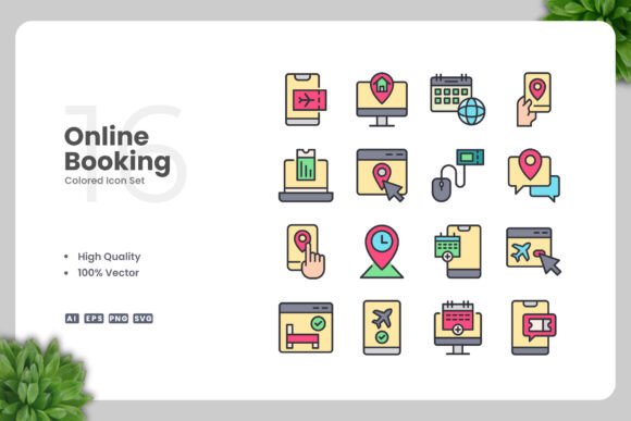 Choosing the Right Online Booking Colored Icons for Your Digital and Print Projects