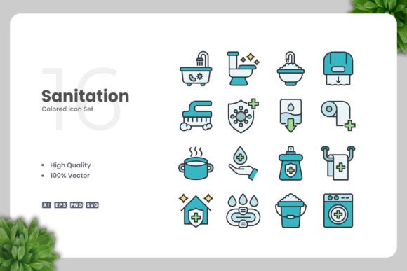 Clean & Versatile Sanitation Icons