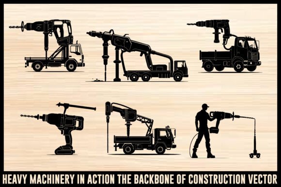 Heavy Machinery in Action – The Backbone of Construction Vector Bundle