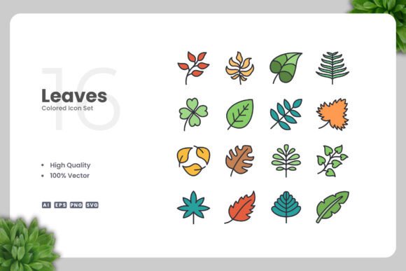 Leaves Colored Icon: A Versatile Design Element