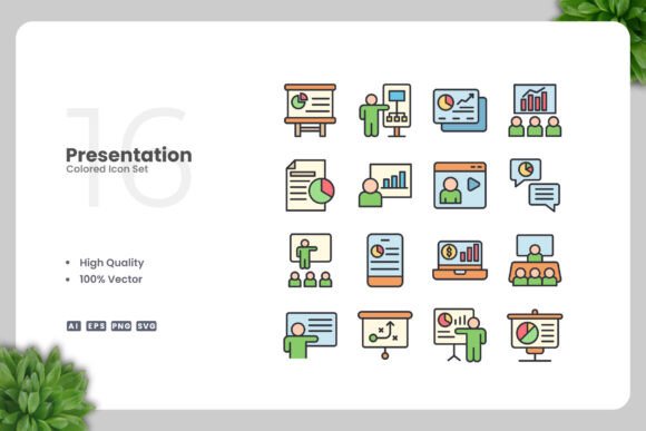 Presentation Colored Icons: Simple and Clean Design for Every Project