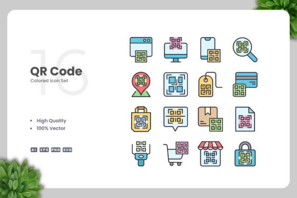 QR Code Colored Icons for Clean and Impactful Visual Communication