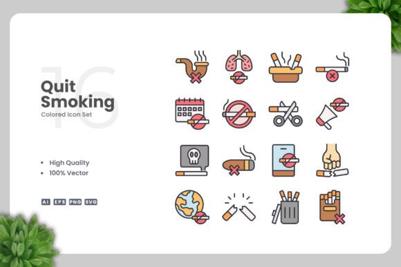 Quit Smoking Colored Icons – A Practical Design Resource for Clear Health Communication