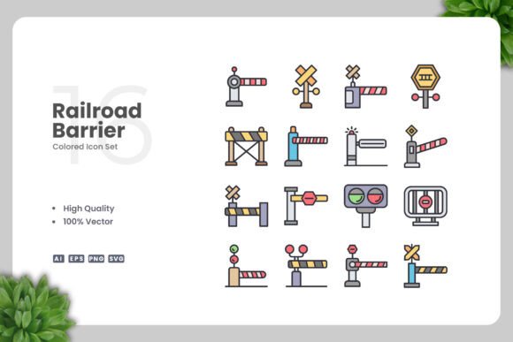 Railroad Barrier Colored Icons: A Visual Language for Modern Communication
