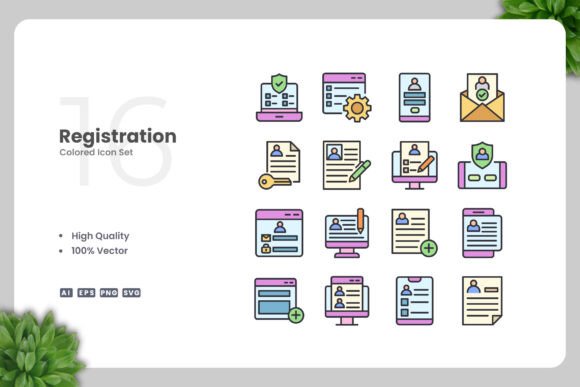 Registration Colored Icons: A Versatile Design Solution for Modern Visual Communication