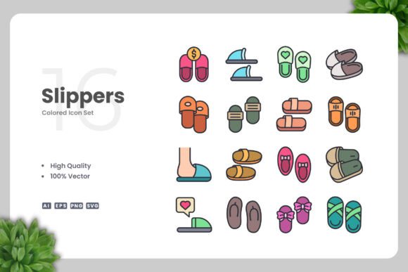 Slippers Colored Icons: A Practical Review of This Vector Icon Set for Digital and Print Projects