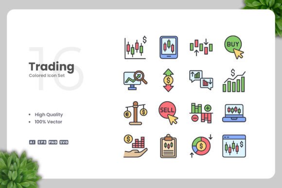 Trading Colored Icons: Versatile Visuals for Every Project